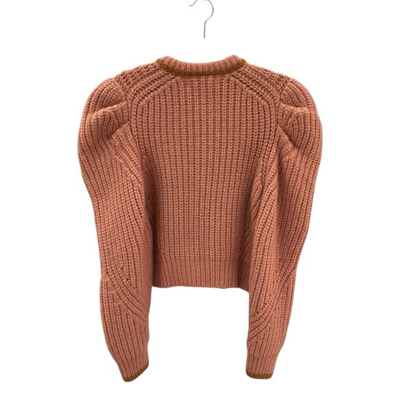 Ulla Johnson Elle Cardigan Rosewood Baby Alpaca Puff Sleeve Knit Sweater Large - Picture 10 of 13